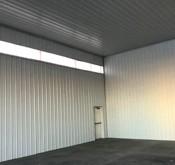 Liner Panel on the Ceiling and Walls of a Pole Building