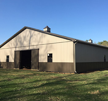 Two-Tone Building - Clay & Bronze
